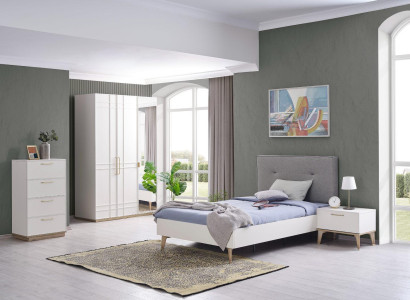 Childrens room Suite Childrens bed Youth Bed Bed Set 4pcs White Wood