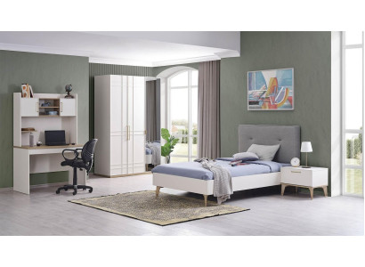 Childrens room Suite Childrens bed Youth Bed Bed Set 4pcs White Wood