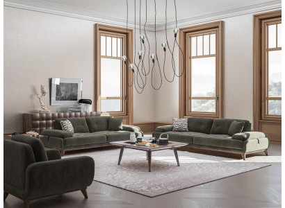 Upholstered furniture 4-piece sofa set sofa two-seater with three-seater luxury coffee table