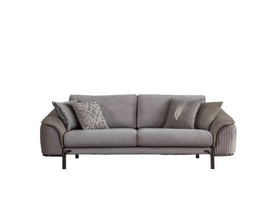 Living room Luxury Gray Sofa Set 2x Three Seater Sofas new Armchair Design Furniture