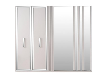 Luxury Cabinets Design Wardrobe Mirror Big White Wood Modern