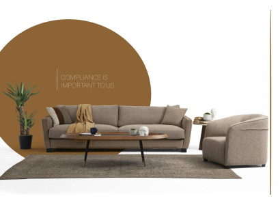 Sofa set 41 Seater Armchair Four Seater Modern Fabric Beige Set Design