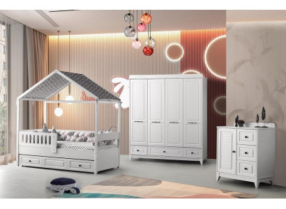 Modern Complete Youth Room Luxury Childrens Room Set 3pcs White Color new удаление
