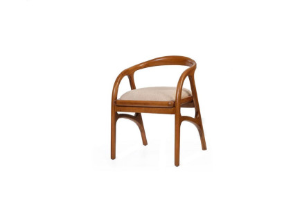 Brown luxury upholstered chair Dining chairs Design Armrests single seater