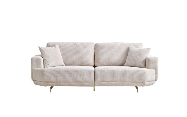 White Textile 3-Seater Living room Upholstery Sofa 3-Seater Living room Couch Furniture