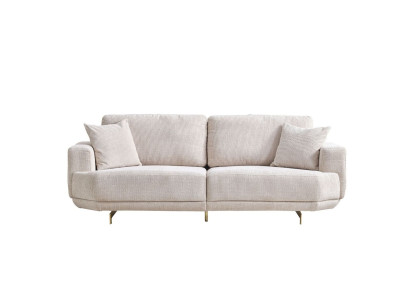 White Textile 3-Seater Living room Upholstery Sofa 3-Seater Living room Couch Furniture