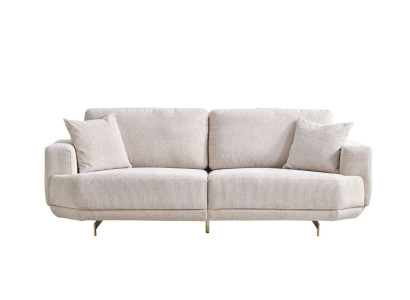 White Textile 3-Seater Living room Upholstery Sofa 3-Seater Living room Couch Furniture
