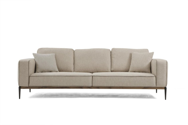 Sofa Three Seater 3 Seater Fabric Modern Sofas Design Living room Beige