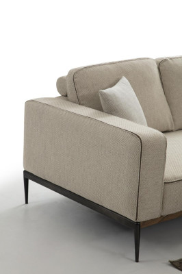 Sofa Three Seater 3 Seater Fabric Modern Sofas Design Living room Beige