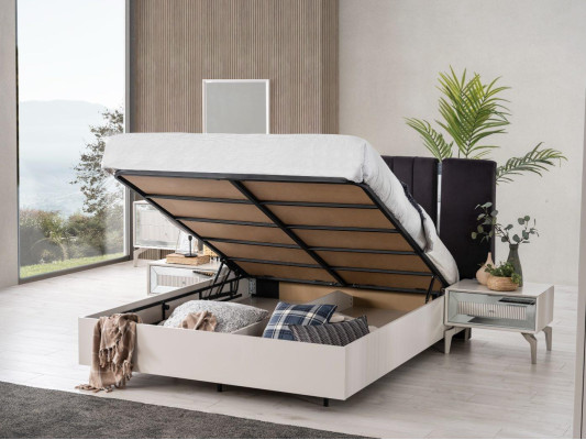 Big Bedroom Suite Double bed Bed Wood Set 7pcs White Modern