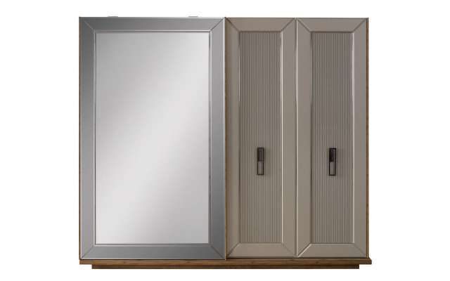 Wardrobe Mirror Wooden Wardrobe Beige