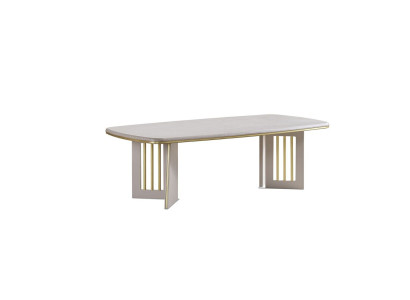 White Half Round Elegant Coffee Table Designer Wooden Furniture Luxury Wooden Tables