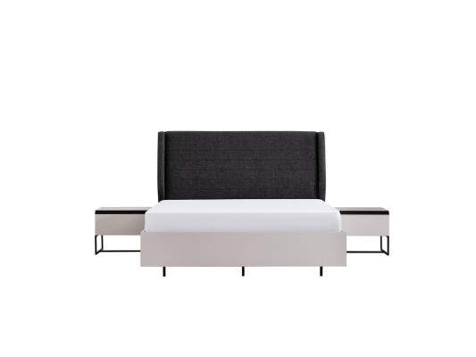 Complete e bedroom furniture Double bed Wood 3-piece Design White Bed Set