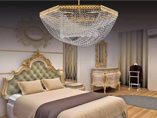 Ceiling chandelier Luxury Gold Chandelier Ceiling lamp Luster Crystal Art