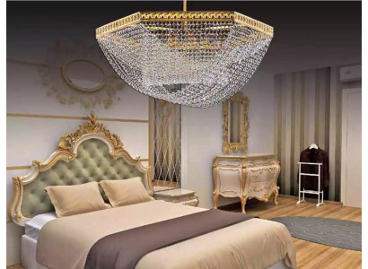 Ceiling chandelier Luxury Gold Chandelier Ceiling lamp Luster Crystal Art
