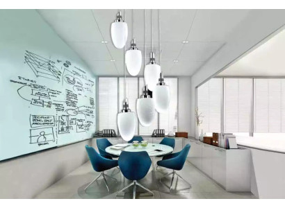 Ceiling lamp A modern White Glass Living room Luxury 50x130 Chrome