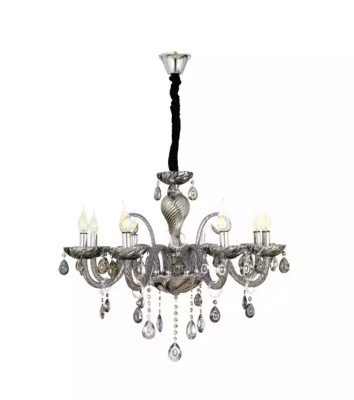 Chandelier Smoke Crystal in the living room new chic luxury home