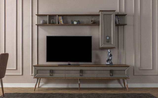 Designer Living room Suite TV lowboard Wood shelves Coffee table TV cabinet new
