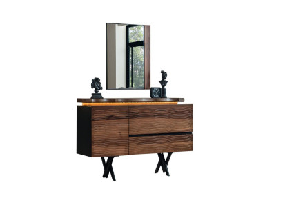 exclusive r Dressing table Mirror Wood Cosmetic Table Brown Luxury Console
