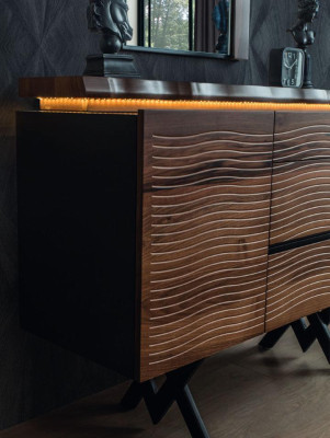 exclusive r Dressing table Mirror Wood Cosmetic Table Brown Luxury Console