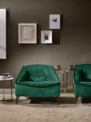 Armchair Single Seater Luxury 1Seater Upholstery Seat Designer Textile Seat Fabric Modern