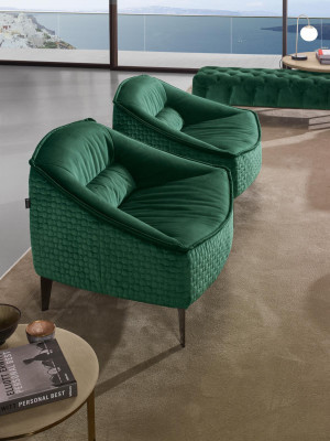 Armchair Single Seater Luxury 1Seater Upholstery Seat Designer Textile Seat Fabric Modern