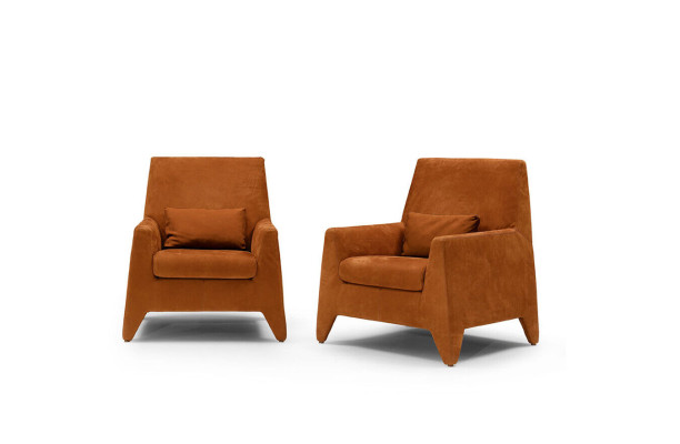 Armchair Seat Modern Design Living room Upholstery Single Seater Textile Brown Style Luxury