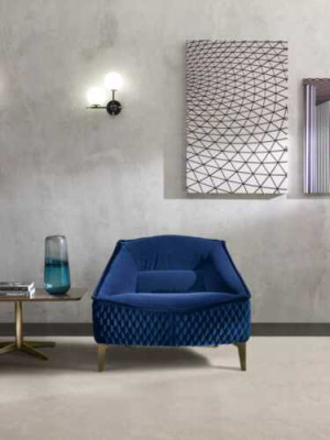 Armchair Furniture Modern Fabric Lounge Textile Luxury Seat Relax Furniture Blue Prianera