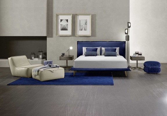 Double bed Beds Bed Frame Bed Wood Bedroom Blue Classic Prianera new