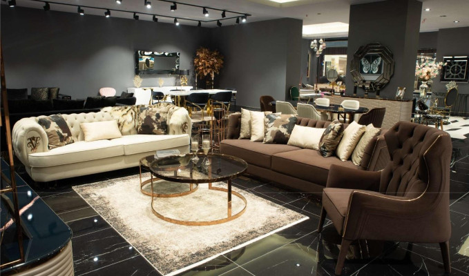 Sofa set three-seater armchair fabric sofa upholstered sofa brown set sofas