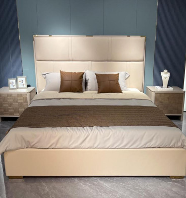 Bedroom Set Bed 2x Bedside table Design Modern Luxury Beds 3pcs