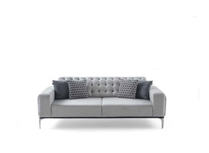 Modern Chesterfield Light Gray 3-Seater Living room Luxury three seater