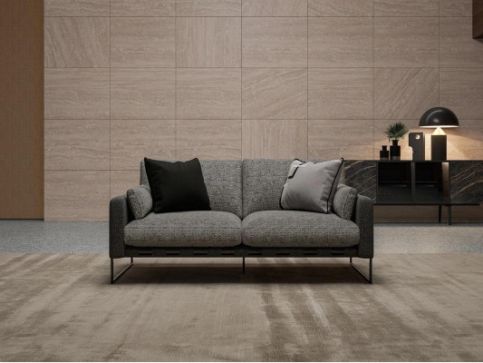 Two-seater Sofa Upholstery Textile Gray Upholstered furniture Living room Furnishings