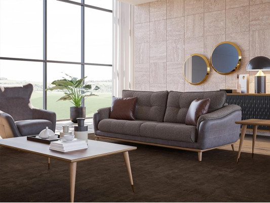 Living room Sofa Couch Three-seater Modern Upholstered furniture Textile Designer Furnishings