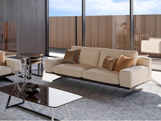 Living room Sofa Three Seater Couch Textile Furniture Upholstered Sofa Designer Furnishings