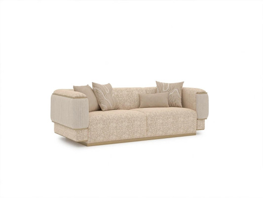 Three Seater Sofa Textile Living room Beige Upholstered furniture Luxury Sofas Couch