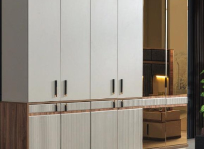 White Wardrobe 10 Door Wood Bedroom Wardrobe Furnishings