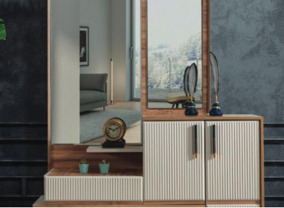 White -Brown Chest of drawers Mirror Bedroom Wood Furniture Designer Suite
