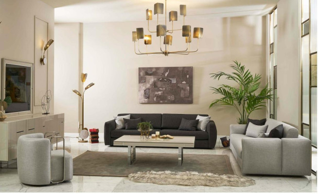 Couch set Complete e Sofa fabric sofa upholstered sofas gray set 3 pieces new