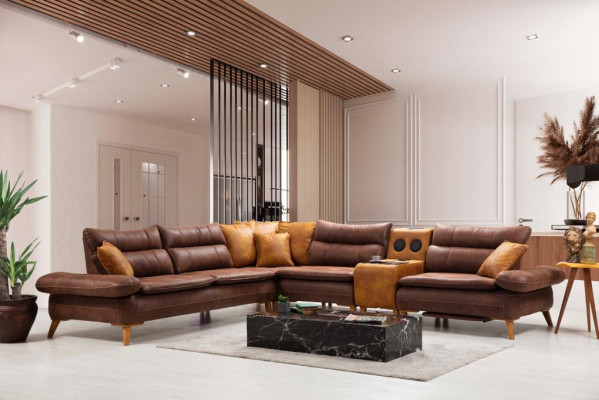 Corner sofa Luxury Sofa Leather Living room Office furniture Material Wood furniture new