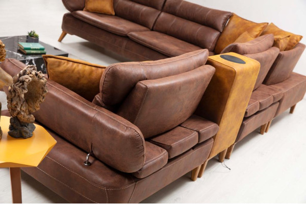 Corner sofa Luxury Sofa Leather Living room Office furniture Material Wood furniture new