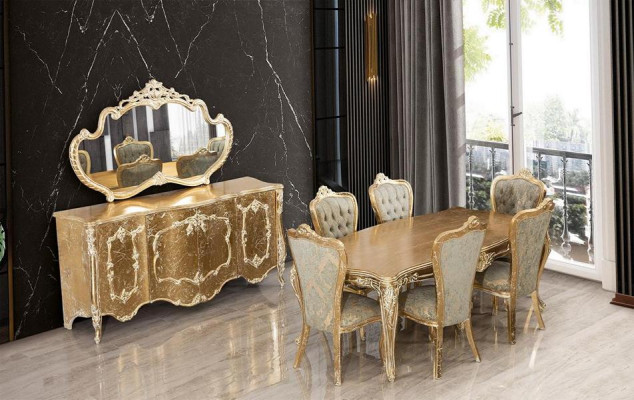 Dining room Dining table 6x Chairs Table Luxury Tables Classic Dining Group Set 7pcs.