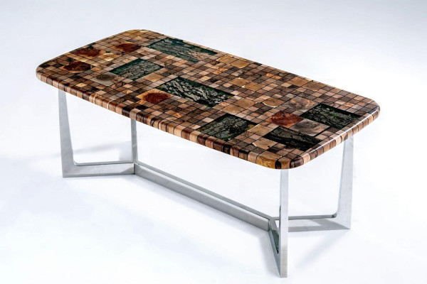 Kitchen table Dining table Epoxy resin Dining room table Table 140 cm Wood Brown