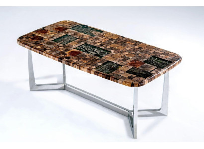 Kitchen table Dining table Epoxy resin Dining room table Table 140 cm Wood Brown
