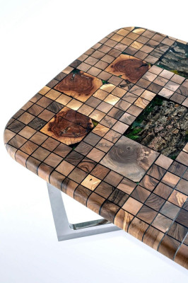 Kitchen table Dining table Epoxy resin Dining room table Table 140 cm Wood Brown