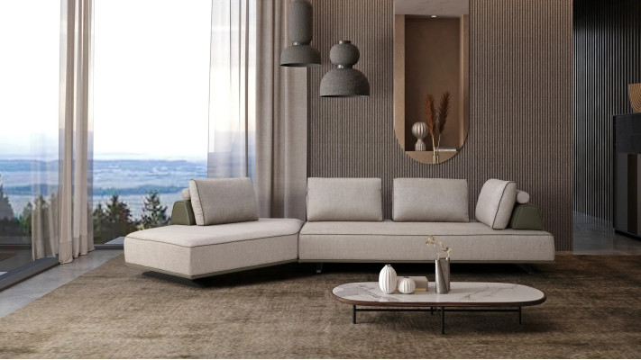 Corner sofa L-shape Living room Sofa Upholstered sofa Gray Fabric sofa Couch Modern