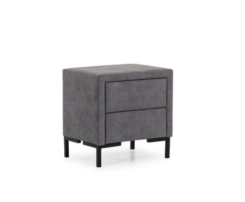 Bedroom Set Gray Bed Elegant 2x Bedside tables Complete Set Beautiful 3-piece.