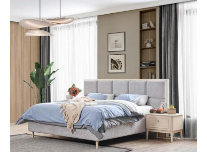 Design Bedroom Set Bed + 2x Bedside tables Luxury double bed