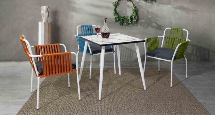 Modern Dining room Furniture Terraces 4x Chairs Stainless steel furniture