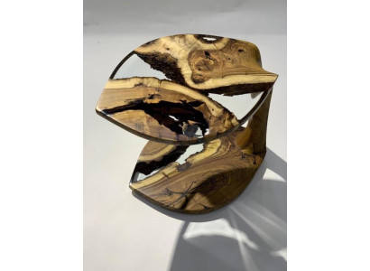 Coffee table side table Coffee table Epoxy resin Brown Living room Design